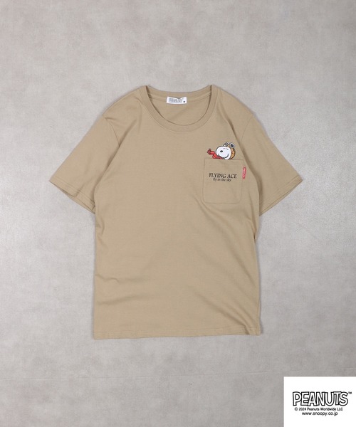 PEANUTS（ピーナッツ）の「PEANUTS PEANUTS ﾎﾟｹｯﾄ付き 半袖Tｼｬﾂ（Tシャツ/カットソー・メンズ・オフホワイト/ブラック/ベージュ/アーミー/杢グレー/ブルー系その他・LL/M/L）」の16枚目の写真