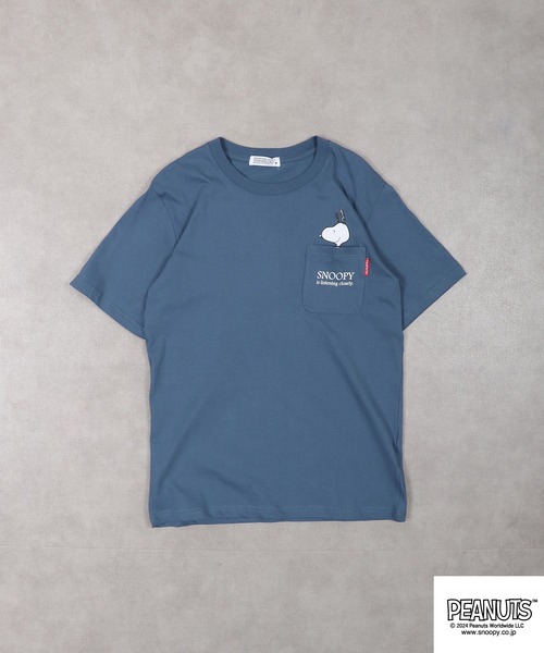 PEANUTS（ピーナッツ）の「PEANUTS PEANUTS ﾎﾟｹｯﾄ付き 半袖Tｼｬﾂ（Tシャツ/カットソー・メンズ・オフホワイト/ブラック/ベージュ/アーミー/杢グレー/ブルー系その他・LL/M/L）」の8枚目の写真