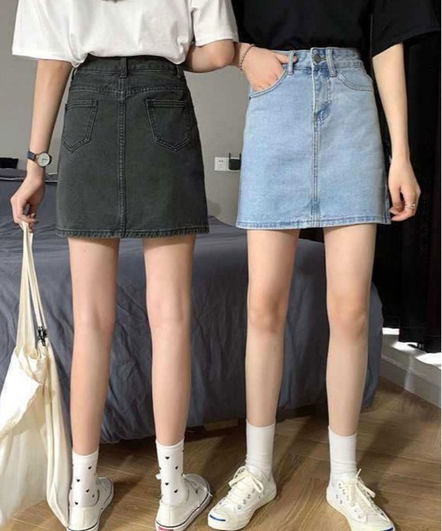 kirakiraShop(キラキラショップ)の「デニム ミニスカート(デニムスカート・レディース・ブルー/ライトブルー/ダークグレー/パープル/レッド/アイボリー・S/M/L/XL)」の7枚目の写真