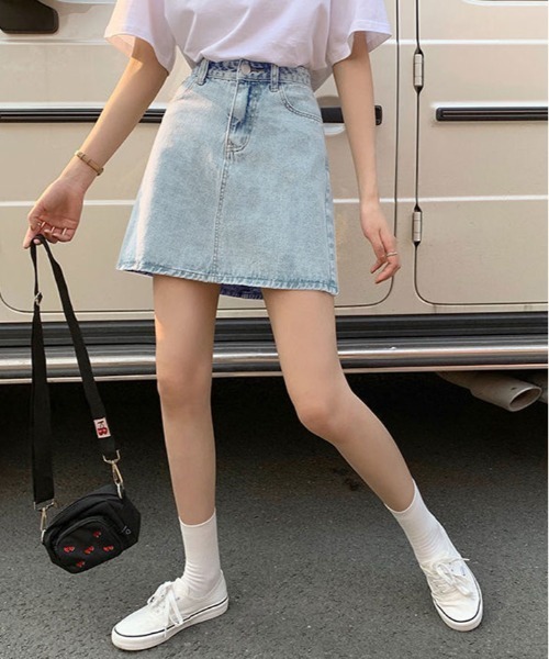 kirakiraShop(キラキラショップ)の「デニム ミニスカート(デニムスカート・レディース・ブルー/ライトブルー/ダークグレー/パープル/レッド/アイボリー・S/M/L/XL)」の22枚目の写真