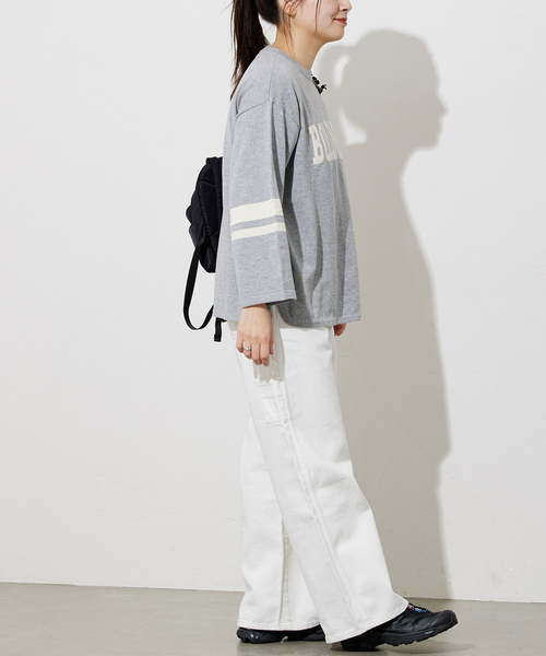 JOURNAL STANDARD(ジャーナルスタンダード)の「ハイゲージBOLDNESS ロゴニット(ニット/セーター・レディース・チャコールグレー/アイボリー・FREE)」の7枚目の写真