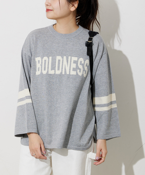 JOURNAL STANDARD(ジャーナルスタンダード)の「ハイゲージBOLDNESS ロゴニット(ニット/セーター・レディース・チャコールグレー/アイボリー・FREE)」の8枚目の写真