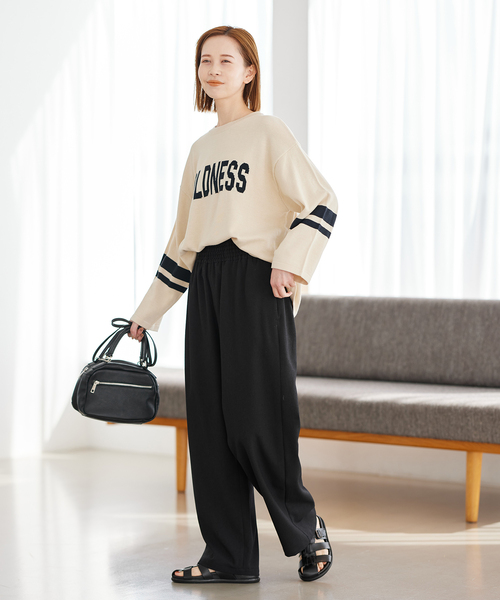 JOURNAL STANDARD(ジャーナルスタンダード)の「ハイゲージBOLDNESS ロゴニット(ニット/セーター・レディース・チャコールグレー/アイボリー・FREE)」の12枚目の写真