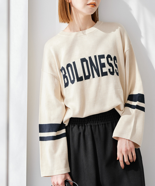 JOURNAL STANDARD(ジャーナルスタンダード)の「ハイゲージBOLDNESS ロゴニット(ニット/セーター・レディース・チャコールグレー/アイボリー・FREE)」の18枚目の写真