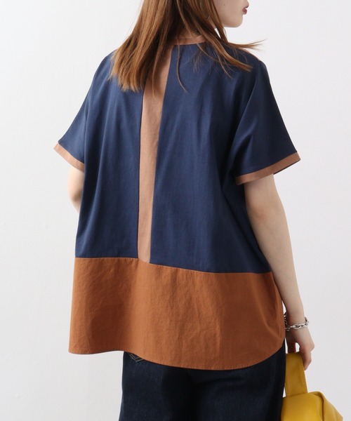 A.N.L（エーエヌエル　レーベル）の「A.N.L 配色プルオーバー（Tシャツ/カットソー・レディース・オフホワイト/キャメル/ブラック・38）」の3枚目の写真