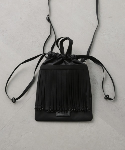 BAICYCLON by Bagjack（バイシクロン バイ バグジャック）の「BAICYCLON by bagjack/TAPE FRINGE DRAW STRING BAG（ショルダーバッグ・メンズ・ブラック・FREE）」の7枚目の写真