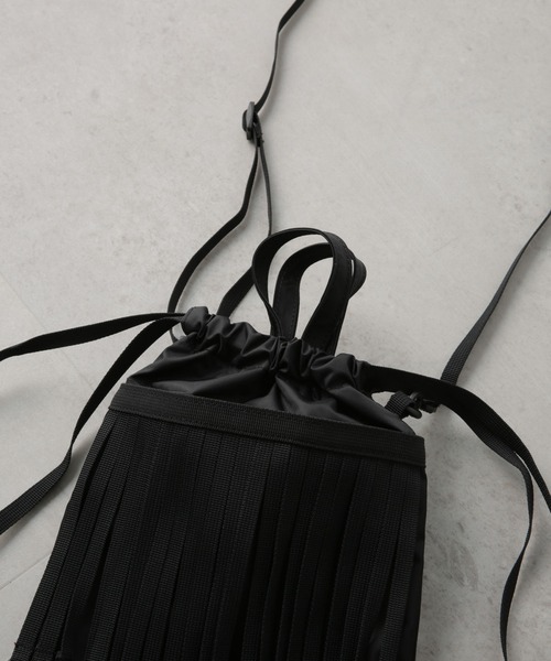 BAICYCLON by Bagjack（バイシクロン バイ バグジャック）の「BAICYCLON by bagjack/TAPE FRINGE DRAW STRING BAG（ショルダーバッグ・メンズ・ブラック・FREE）」の13枚目の写真