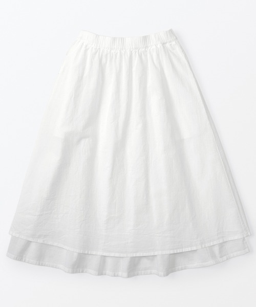 SOIL ボイルギャザースカート　ホワイト　新品 SOIL コットンボイルプレーンギャザースカート | FRENCH Bleu .rooms