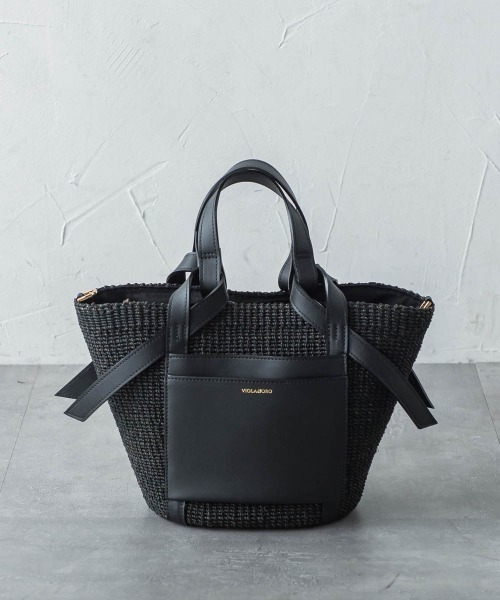 VIOLAd’ORO バッグ　アバカ×黒 VIOLAd'ORO スクエア アバカ2-wayバッグ｜トゥモローランド 公式通販