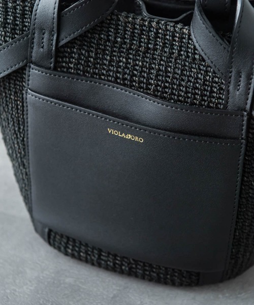 VIOLAd’ORO バッグ　アバカ×黒 VIOLAd'ORO 最大47%☆11/30迄 正規品 ヴィオラドーロ かごバッグ