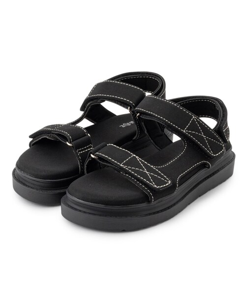 SHOO・LA・RUE（シューラルー）の「◆履き心地柔らか ステッチスポサン（サンダル・レディース・サンドベージュ/ブラック/イエロー/ブルー系その他・25/35/45）」の2枚目の写真