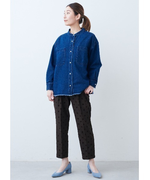 IEDIT(イディット)の「IEDIT フロッキードットプリントのゆるテーパードパンツ(その他パンツ・レディース・ブラック/ブラウン系その他/ネイビー・LARGE/MEDIUM/XX-LARGE/X-LARGE/XXX-LARGE)」の5枚目の写真