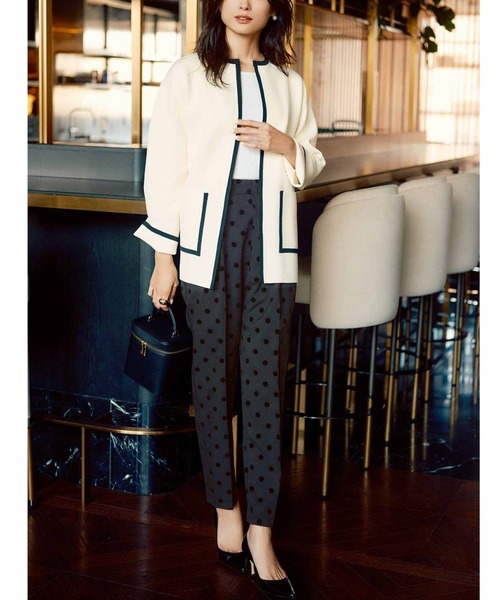 IEDIT(イディット)の「IEDIT フロッキードットプリントのゆるテーパードパンツ(その他パンツ・レディース・ブラック/ブラウン系その他/ネイビー・LARGE/MEDIUM/XX-LARGE/X-LARGE/XXX-LARGE)」の8枚目の写真