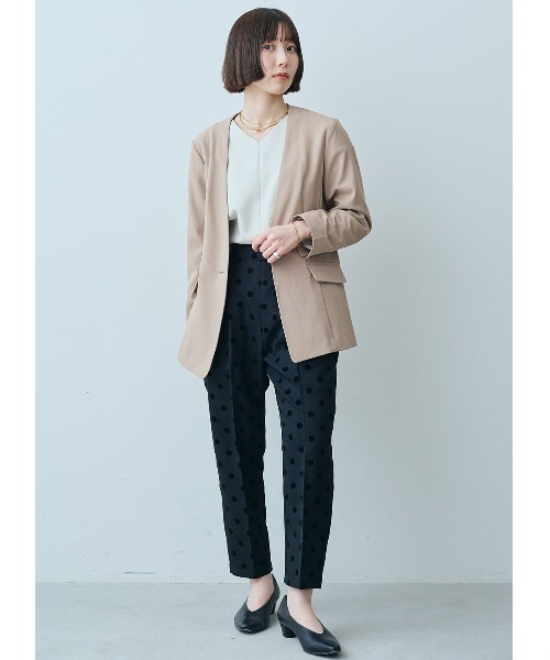 IEDIT(イディット)の「IEDIT フロッキードットプリントのゆるテーパードパンツ(その他パンツ・レディース・ブラック/ブラウン系その他/ネイビー・LARGE/MEDIUM/XX-LARGE/X-LARGE/XXX-LARGE)」の21枚目の写真