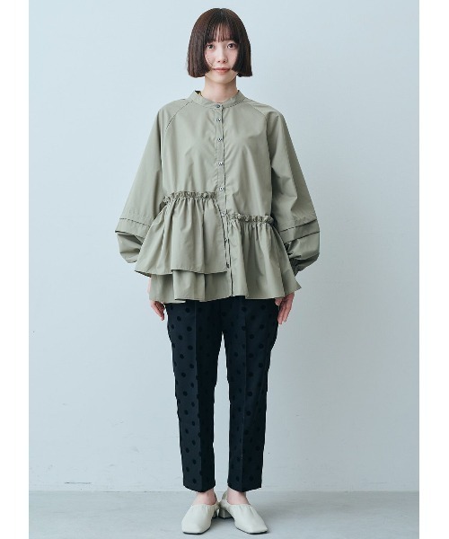 IEDIT(イディット)の「IEDIT フロッキードットプリントのゆるテーパードパンツ(その他パンツ・レディース・ブラック/ブラウン系その他/ネイビー・LARGE/MEDIUM/XX-LARGE/X-LARGE/XXX-LARGE)」の14枚目の写真