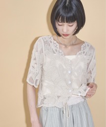 THE YOn | チュールトーションレースシアーハーフスリーブブラウス(カーディガン/ボレロ)