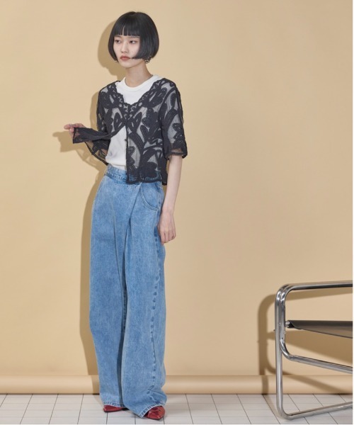 THE YOn（ザヨン）の「チュールトーションレースシアーハーフスリーブ
