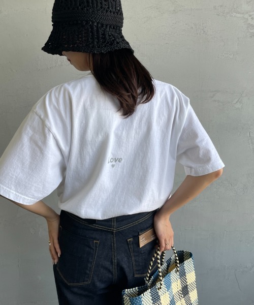 FUNG（ファング）の「[FUNG/ファング] MAKE PEACE カットオフプリントTシャツ（Tシャツ/カットソー・レディース・ホワイト/ピンク・M）」の20枚目の写真