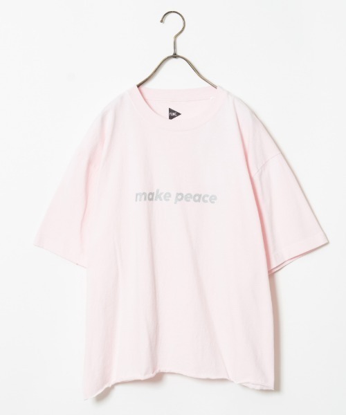 FUNG（ファング）の「[FUNG/ファング] MAKE PEACE カットオフプリントTシャツ（Tシャツ/カットソー・レディース・ホワイト/ピンク・M）」の8枚目の写真