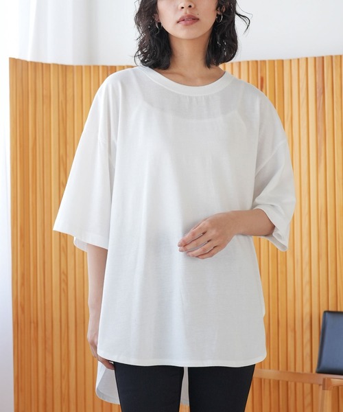 mili an deni(ミリアンデニ)の「半袖バックプリントTシャツ(Tシャツ/カットソー・レディース・オフホワイト/チャコールグレー/ブラック・L/M)」の16枚目の写真