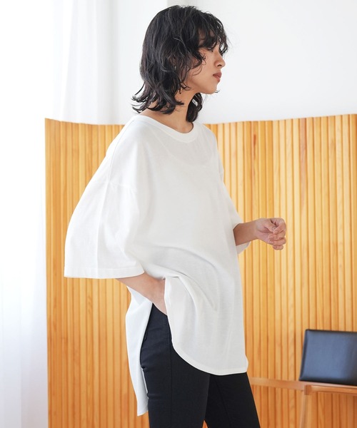 mili an deni(ミリアンデニ)の「半袖バックプリントTシャツ(Tシャツ/カットソー・レディース・オフホワイト/チャコールグレー/ブラック・L/M)」の15枚目の写真