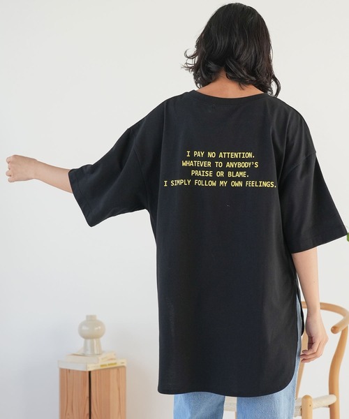 mili an deni(ミリアンデニ)の「半袖バックプリントTシャツ(Tシャツ/カットソー・レディース・オフホワイト/チャコールグレー/ブラック・L/M)」の12枚目の写真