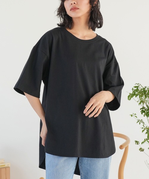 mili an deni(ミリアンデニ)の「半袖バックプリントTシャツ(Tシャツ/カットソー・レディース・オフホワイト/チャコールグレー/ブラック・L/M)」の11枚目の写真
