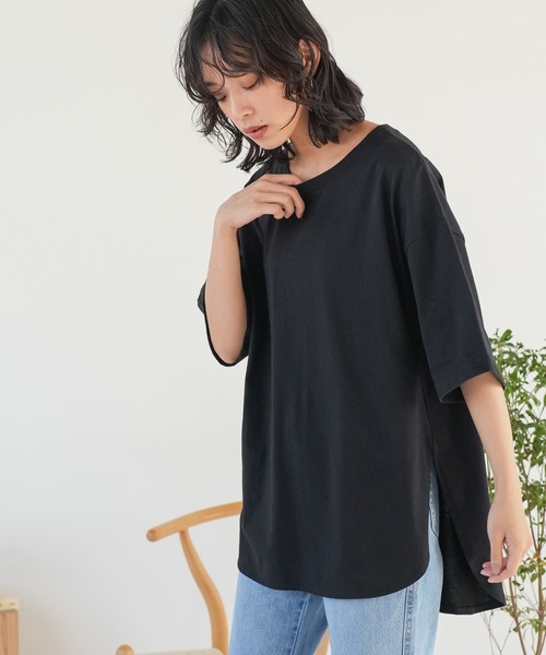 mili an deni(ミリアンデニ)の「半袖バックプリントTシャツ(Tシャツ/カットソー・レディース・オフホワイト/チャコールグレー/ブラック・L/M)」の10枚目の写真
