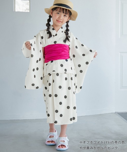 ROPE' PICNIC（ロペピクニック）の「【KIDS】浴衣キャミワンピース/リンクコーデ（浴衣・キッズ・オフホワイト/レッド系その他2/ダークラベンダー/ホワイト系その他5/ピンク系その他・L/M/S）」の2枚目の写真