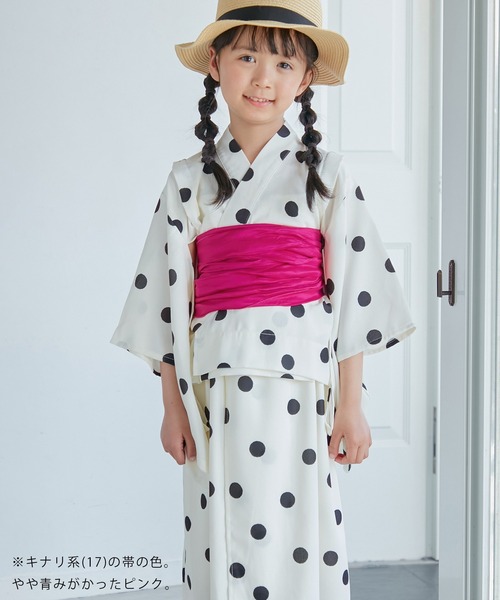 ROPE' PICNIC（ロペピクニック）の「【KIDS】浴衣キャミワンピース/リンクコーデ（浴衣・キッズ・オフホワイト/レッド系その他2/ダークラベンダー/ホワイト系その他5/ピンク系その他・L/M/S）」の3枚目の写真