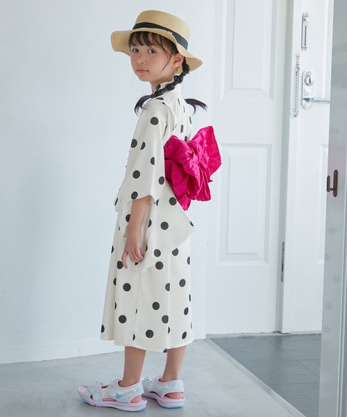 ROPE' PICNIC（ロペピクニック）の「【KIDS】浴衣キャミワンピース/リンクコーデ（浴衣・キッズ・オフホワイト/レッド系その他2/ダークラベンダー/ホワイト系その他5/ピンク系その他・L/M/S）」の20枚目の写真