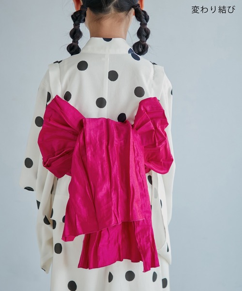 ROPE' PICNIC（ロペピクニック）の「【KIDS】浴衣キャミワンピース/リンクコーデ（浴衣・キッズ・オフホワイト/レッド系その他2/ダークラベンダー/ホワイト系その他5/ピンク系その他・L/M/S）」の14枚目の写真