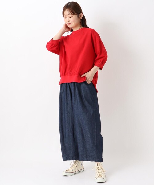 one'sterrace(ワンズテラス)の「デニム 9分丈バルーンパンツ(デニムパンツ・レディース・ホワイト系9/ネイビー系5・02)」の15枚目の写真