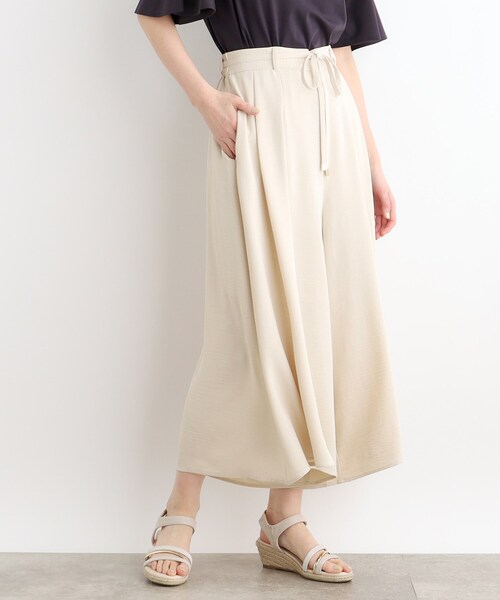 grove（グローブ）の「◆夏の暑い時期にも嬉しいリネンライクスカーチョ（その他パンツ・レディース・ブラック/ダークブラウン/ナチュラル/ネイビー・05/04/03/02/01）」の3枚目の写真