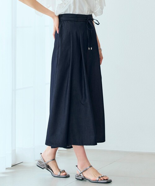 grove（グローブ）の「◆夏の暑い時期にも嬉しいリネンライクスカーチョ（その他パンツ・レディース・ブラック/ダークブラウン/ナチュラル/ネイビー・05/04/03/02/01）」の4枚目の写真