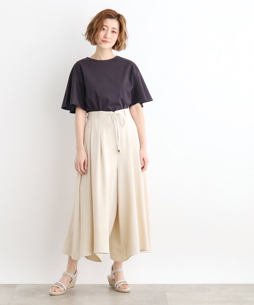 grove（グローブ）の「◆夏の暑い時期にも嬉しいリネンライクスカーチョ（その他パンツ・レディース・ブラック/ダークブラウン/ナチュラル/ネイビー・05/04/03/02/01）」の11枚目の写真