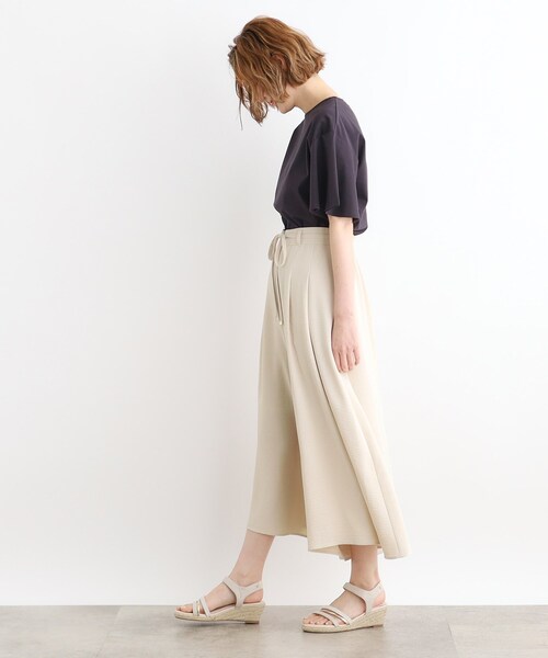 grove（グローブ）の「◆夏の暑い時期にも嬉しいリネンライクスカーチョ（その他パンツ・レディース・ブラック/ダークブラウン/ナチュラル/ネイビー・05/04/03/02/01）」の12枚目の写真