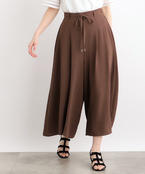 grove（グローブ）の「◆夏の暑い時期にも嬉しいリネンライクスカーチョ（その他パンツ・レディース・ブラック/ダークブラウン/ナチュラル/ネイビー・05/04/03/02/01）」の14枚目の写真