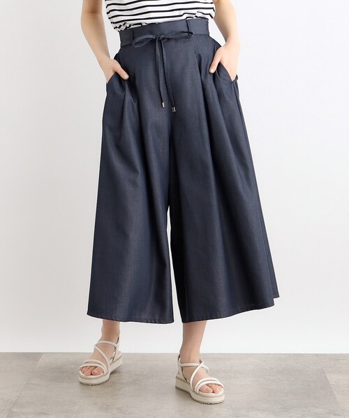 grove（グローブ）の「◆夏の暑い時期にも嬉しいリネンライクスカーチョ（その他パンツ・レディース・ブラック/ダークブラウン/ナチュラル/ネイビー・05/04/03/02/01）」の19枚目の写真