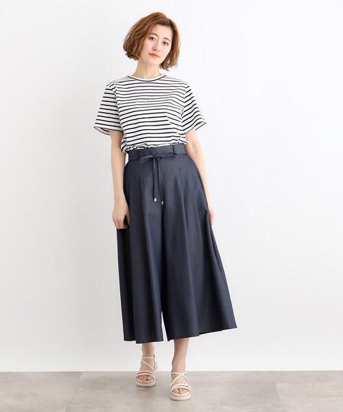 grove（グローブ）の「◆夏の暑い時期にも嬉しいリネンライクスカーチョ（その他パンツ・レディース・ブラック/ダークブラウン/ナチュラル/ネイビー・05/04/03/02/01）」の20枚目の写真