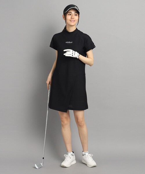 adabat（アダバット）の「◆【UVカット／吸水速乾】刺しゅうロゴデザイン メッシュ調ワンピース（ワンピース・レディース・ブラック・38/40/42/36）」の11枚目の写真