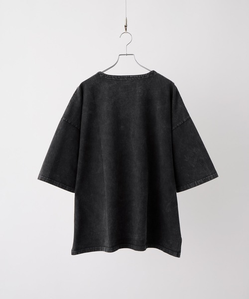 cussil(クシル)の「【cussil/クシル】ピグメントスノーウォッシュ加工フラワー刺繍オーバーサイズハーフスリーブTシャツ(Tシャツ/カットソー・メンズ・ブラック/グレー/ブラック系/ベージュ・L/M/S)」の17枚目の写真