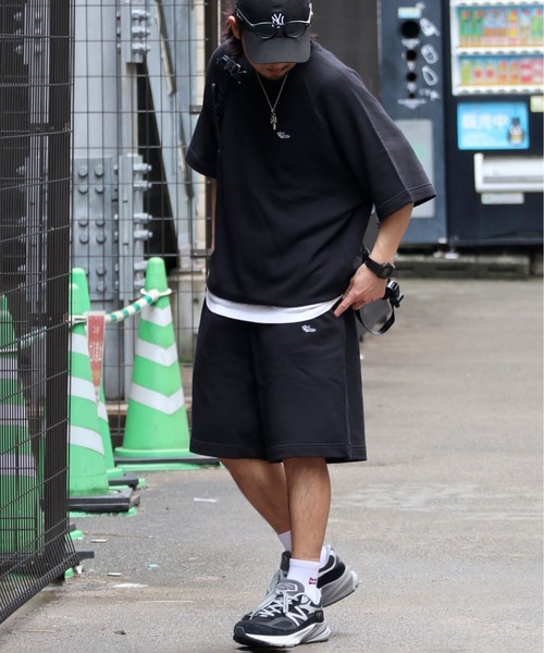 wissty（ウィスティー）の「wissty-ロゴ刺繍スウェットショーツ（スウェットパンツ・メンズ・グレー/ブラック・L/M）」の8枚目の写真