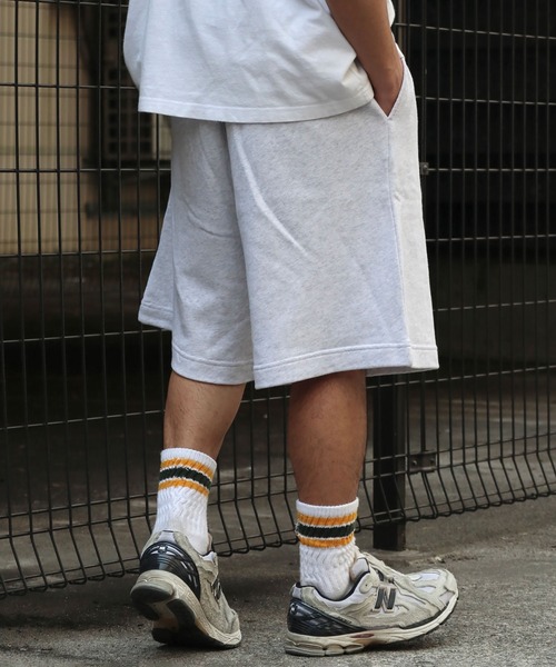 wissty（ウィスティー）の「wissty-ロゴ刺繍スウェットショーツ（スウェットパンツ・メンズ・グレー/ブラック・L/M）」の6枚目の写真