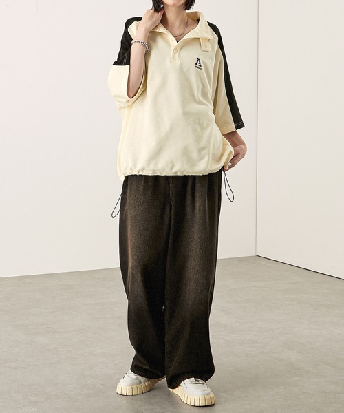 Alfred Alex(アルフレッドアレックス)の「【Alfred Alex】サイドラインハーフボタン半袖プルオーバー スウェT(Tシャツ/カットソー・メンズ・スミクロ/ネイビー/ボルドー/アイボリー・M/L)」の21枚目の写真
