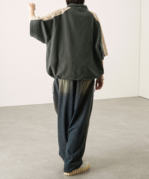Alfred Alex(アルフレッドアレックス)の「【Alfred Alex】サイドラインハーフボタン半袖プルオーバー スウェT(Tシャツ/カットソー・メンズ・スミクロ/ネイビー/ボルドー/アイボリー・M/L)」の9枚目の写真