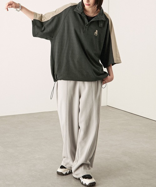 Alfred Alex(アルフレッドアレックス)の「【Alfred Alex】サイドラインハーフボタン半袖プルオーバー スウェT(Tシャツ/カットソー・メンズ・スミクロ/ネイビー/ボルドー/アイボリー・M/L)」の10枚目の写真