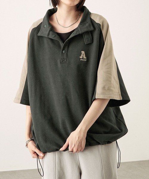 Alfred Alex(アルフレッドアレックス)の「【Alfred Alex】サイドラインハーフボタン半袖プルオーバー スウェT(Tシャツ/カットソー・メンズ・スミクロ/ネイビー/ボルドー/アイボリー・M/L)」の14枚目の写真