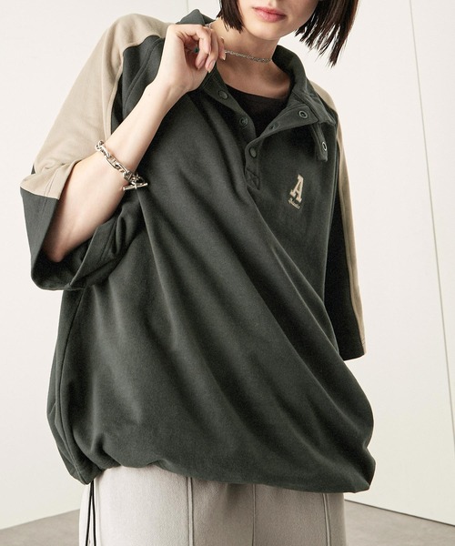 Alfred Alex(アルフレッドアレックス)の「【Alfred Alex】サイドラインハーフボタン半袖プルオーバー スウェT(Tシャツ/カットソー・メンズ・スミクロ/ネイビー/ボルドー/アイボリー・M/L)」の17枚目の写真