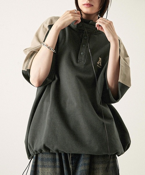 Alfred Alex(アルフレッドアレックス)の「【Alfred Alex】サイドラインハーフボタン半袖プルオーバー スウェT(Tシャツ/カットソー・メンズ・スミクロ/ネイビー/ボルドー/アイボリー・M/L)」の12枚目の写真